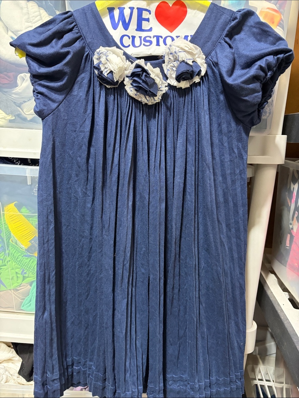 Il Gufo high end navy pleated dress 8